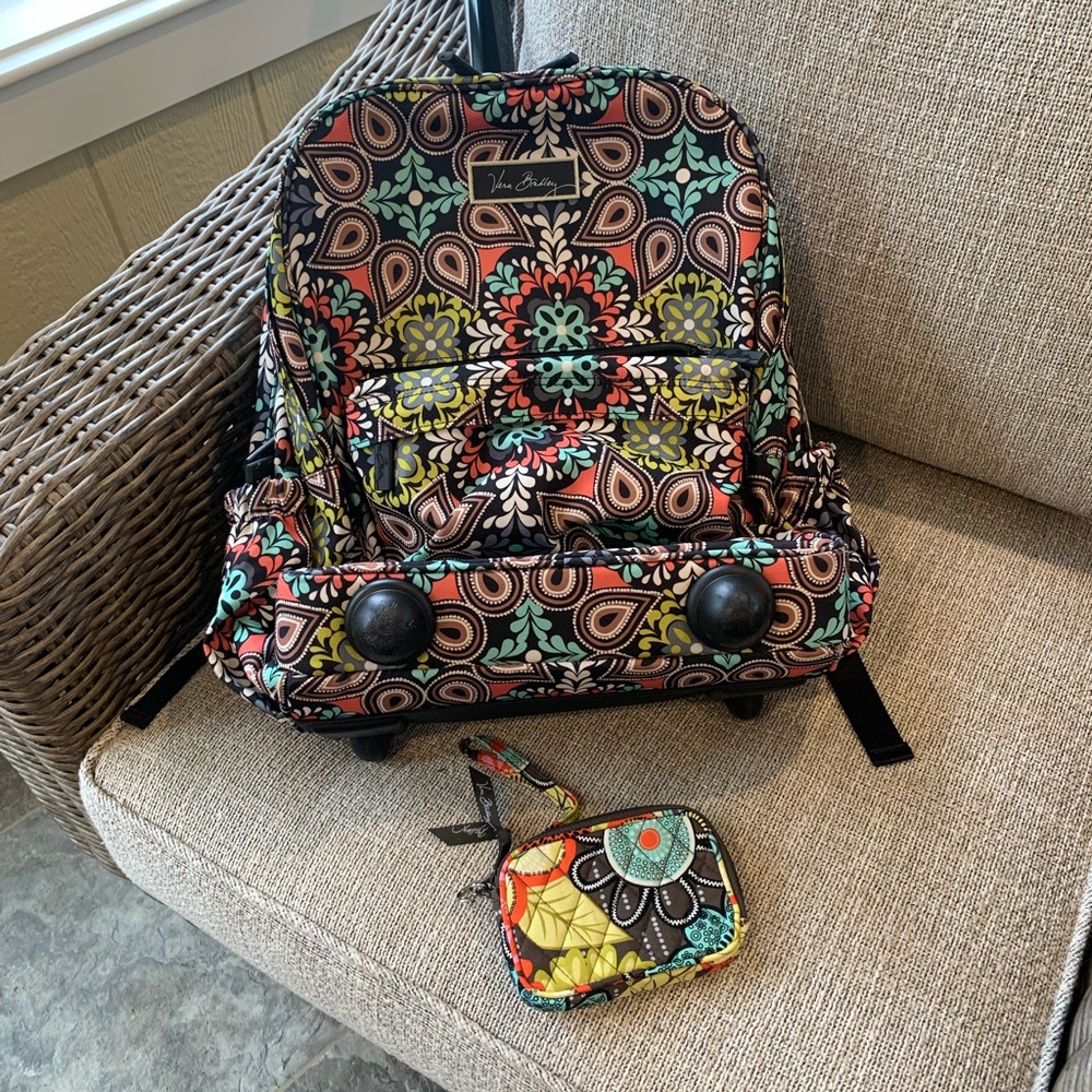 Vera Bradley rolling backpack and wristlet